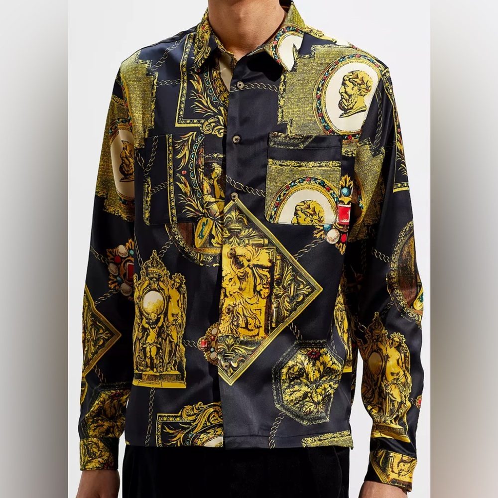 Urban Outfitters • Satin • Button-Down Shirt • Medium